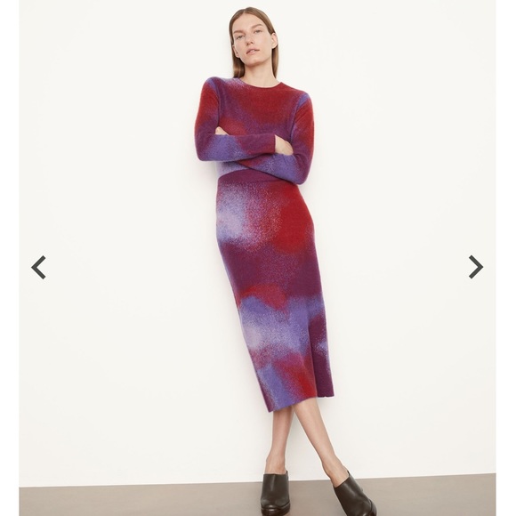 Vince Dresses & Skirts - VINCE “Ombré Jacquard” Knit Midi Skirt in Lily Stone Combo (Red / Purple): Sz S